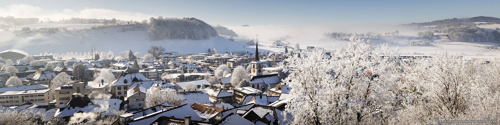 Blick vom Schloss auf Worb Dorf